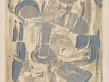 an image of a blue and white painting on a white background