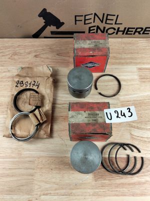 Lot de 2 pistons Briggs et Stratton 298168 et des segments