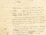 une photo en noir et blanc d'un document sur lequel figurent des inscriptions
