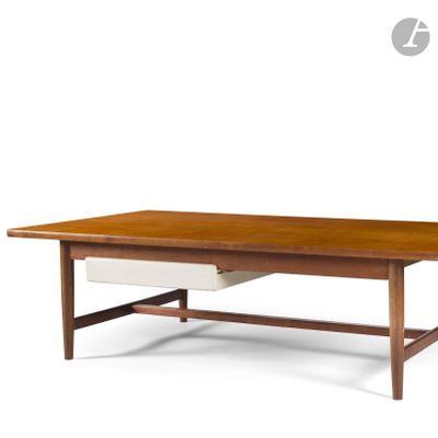 an image of a coffee table with a drawer underneath it