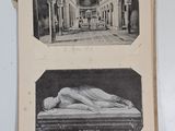 an old photo of two pictures of a woman laying on a bed