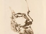 une image représentant le dessin du visage d'un homme barbu