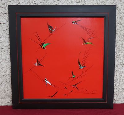 an image of a picture of birds flying in a circle
