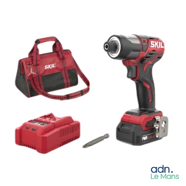 an image of a cordless drill with a tool bag and other tools
