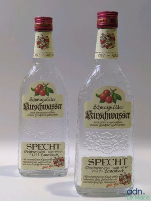 Deux bouteilles de vodka sont posées côte à côte sur une surface blanche.