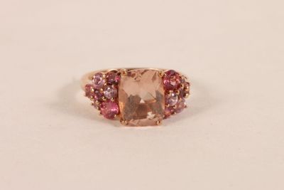 Bague en or rose 375 ‰, de marque MATY, sertie d'une morgani… - Photo 1