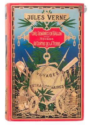 a red book with a picture of a globe on it