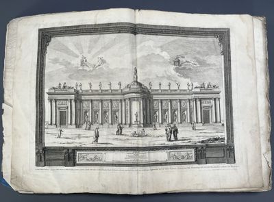 un livre ouvert sur lequel figure le dessin d'un bâtiment