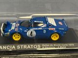 an image of a model of a blue race car in a display case