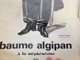une affiche représentant un homme tenant une valise
