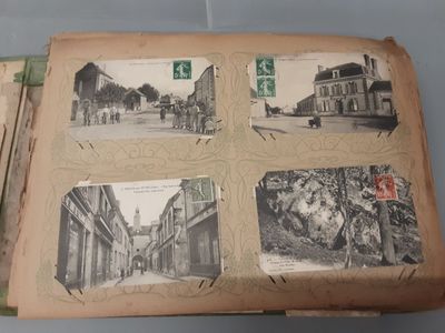 un livre avec des photos de personnes et de bâtiments