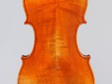 an old violin with a wooden back and a long neck