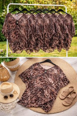 Lot de 8 haut léopard taille unique - Poids env.