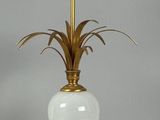 a lamp that is sitting on a table with a light on it