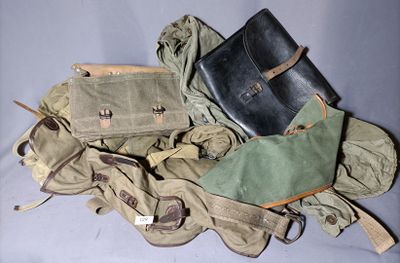 a lot of bags and a bag on a table