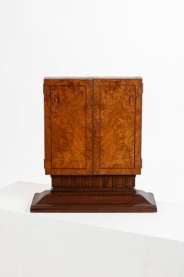 Travail 1925 Miroir de table biface en chêne teinté et placa… - Photo 1