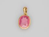 un pendentif en or 18 carats orné d'une tourmaline rose
