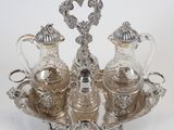 silver plated salt and pepper shaker set with ornate design