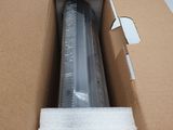 a cardboard box with a plastic tube inside of it