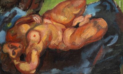 an oil painting of a naked woman laying on a couch