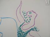 a drawing of a mermaid with a cat on her back