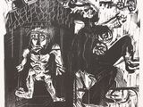 une image représentant un dessin en noir et blanc d'un homme et d'un enfant