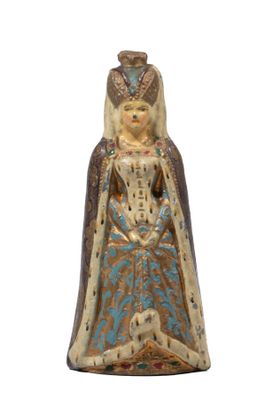 an image of a figurine of a woman with a dog on her lap