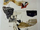 une image représentant un collage de différents éléments sur une feuille de papier