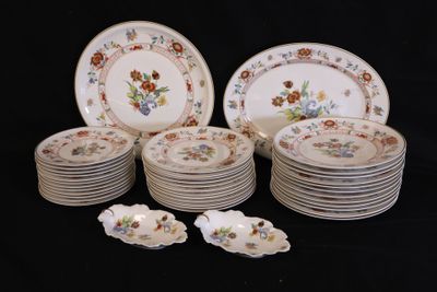 a lot of plates that are sitting on a table