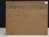 an old book with writing on it sitting on a table