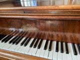 a close up of a piano that is sitting in a room