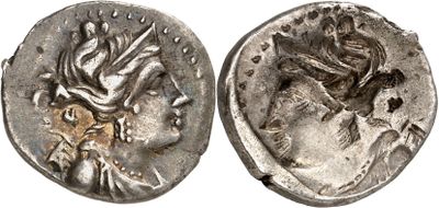 a silver coin with an image of a horse on it