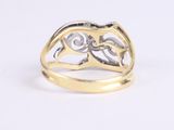 an image of a gold and silver ring with two hearts