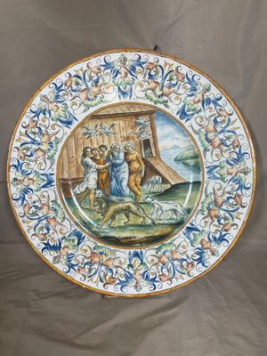 NAPLES Gaetano BATTAGLIA ( : Important plat en majolique à d…