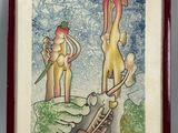 tableau représentant une femme et un homme en train de jouer au golf
