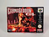 On voit ici la boîte du jeu « Carmageodh 64 ».