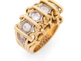une bague en or jaune 18k et diamants