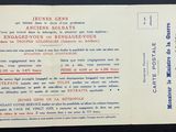 an old postcard with a picture of a plane on it ' s back
