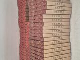 a stack of pizza sitting on a shelf in a room