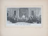 a picture of a drawing of a meeting in a large room