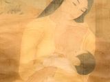 peinture d'une femme tenant un bébé dans ses bras