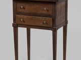 an image of a small wooden table with two drawers on it