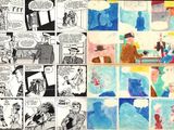 une image représentant une page de bande dessinée contenant une bande dessinée