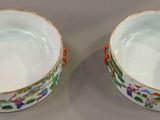 pair of chinese famille porcelain bowls with lids