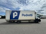 a delivery truck that is parked in a parking lot