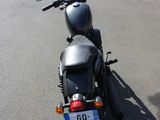 a motorcycle that is parked in a parking lot