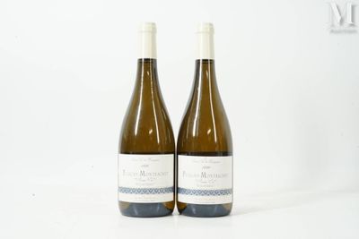 deux bouteilles de vin blanc posées sur une surface blanche