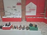 many pairs of shoes on display in a store