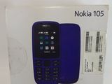 boxed box of a nokia 105 cell phone with a blue cover