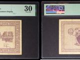 deux vieux timbres sur lesquels figurent un homme et une femme